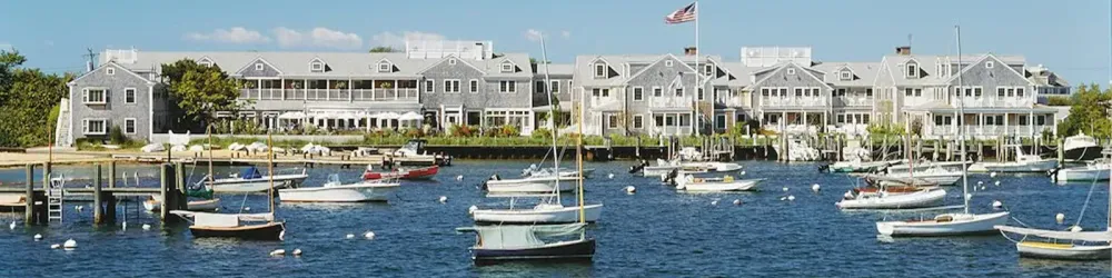 Harbor view from the White Elephant hotel in Nantucket, Massachusetts